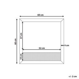 Beliani Wall Mirror Rosell 60 Cm 60 Cm Light Brown - thumbnail 3