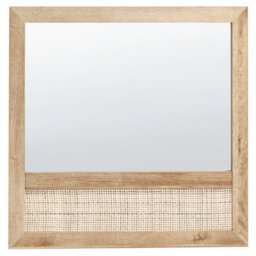 Beliani Wall Mirror Rosell 60 Cm 60 Cm Light Brown