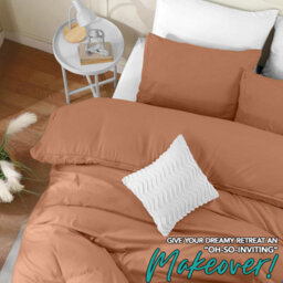Bedlooms Peach Cotton Duvet Cover Set, Breathable & Anti-Allergic Bedding Pack, Single 135X200Cm - thumbnail 5