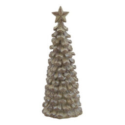 Hill Interiors Cedar Tree With Star Christmas Decoration Beige (26Cm X 8Cm X 8Cm) - thumbnail 3