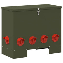 Walplus Olive Green Chicken Feeder, 25 Kg Capacity, With Cover Lock 60.5 X 29 X 51 Cm Cold-Rolled Steel - thumbnail 2