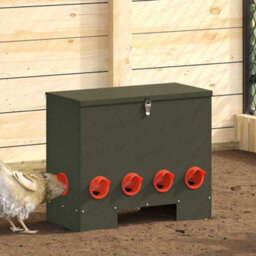 Walplus Olive Green Chicken Feeder, 25 Kg Capacity, With Cover Lock 60.5 X 29 X 51 Cm Cold-Rolled Steel - thumbnail 1
