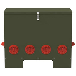 Walplus Olive Green Chicken Feeder, 25 Kg Capacity, With Cover Lock 60.5 X 29 X 51 Cm Cold-Rolled Steel - thumbnail 4