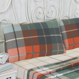 Rapport Flannelette Brushed Cotton Checked Terracotta Fitted Sheet, Flat Sheet And Pillow Case - thumbnail 2