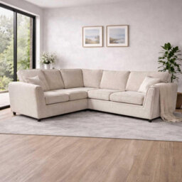 Furnishings For Less UK Ascot 5 Seater Corner Sofa Chenille Fabric Beige