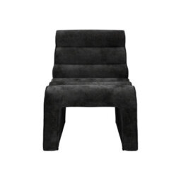 Wyld Haus Midleton Retro Upholstered Black Chenille Ribbed Dining Chair - thumbnail 2