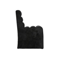 Wyld Haus Midleton Retro Upholstered Black Chenille Ribbed Dining Chair - thumbnail 6