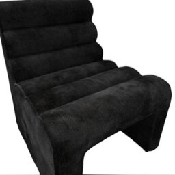 Wyld Haus Midleton Retro Upholstered Black Chenille Ribbed Dining Chair - thumbnail 5