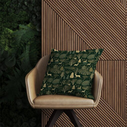 Warren Reed Designer Green Christmas Woodlands Outdoor Cushion 45Cm X 45Cm - thumbnail 2