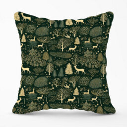 Warren Reed Designer Green Christmas Woodlands Outdoor Cushion 45Cm X 45Cm - thumbnail 1