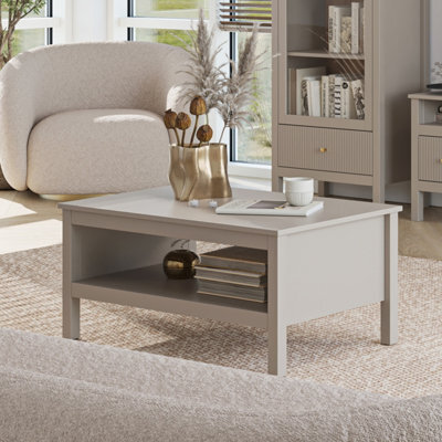 Heze Furniture Kleo Coffee Table With Storage 80Cm - Taupe - image 1