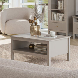 Heze Furniture Kleo Coffee Table With Storage 80Cm - Taupe