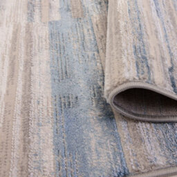 The Rug Edit Ritz Metallic Stripe Blue Living Room Rug - 160X220Cm - thumbnail 6