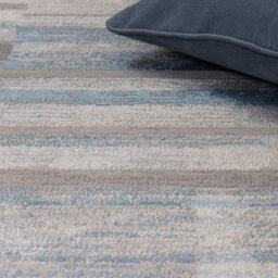 The Rug Edit Ritz Metallic Stripe Blue Living Room Rug - 160X220Cm - thumbnail 3