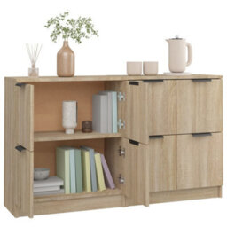 Berkfield Sideboards 2 Pcs Sonoma Oak 60X30X70 Cm Engineered Wood - thumbnail 6