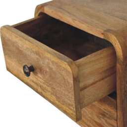 Artisan Furniture Solid Wood Mini Curve Oak-Ish Floating Bedside - thumbnail 6