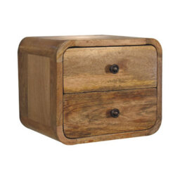 Artisan Furniture Solid Wood Mini Curve Oak-Ish Floating Bedside - thumbnail 2