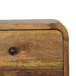 Artisan Furniture Solid Wood Mini Curve Oak-Ish Floating Bedside - thumbnail 4