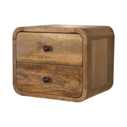 Artisan Furniture Solid Wood Mini Curve Oak-Ish Floating Bedside - thumbnail 3