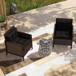 Outsunny 4Pc Outdoor Seat Cushion For Patio Furniture, Black - thumbnail 6