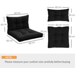 Outsunny 4Pc Outdoor Seat Cushion For Patio Furniture, Black - thumbnail 2