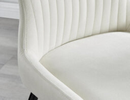 Furniturebox Uk Leonardo Black Leg Glass Dining Table & 4 Cream Nora Black Leg Chairs - thumbnail 8