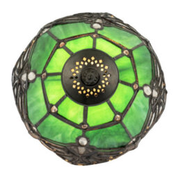 Happy Homewares Quirky And Petite Green Stained Glass Tiffany Lamp With Clear Beads - thumbnail 5