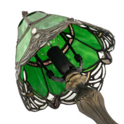 Happy Homewares Quirky And Petite Green Stained Glass Tiffany Lamp With Clear Beads - thumbnail 4