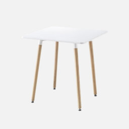 Sweeek - Scandinavian Square Dining Table Wood 2 Seats Hedvig White 70X70X73 Cm - thumbnail 1