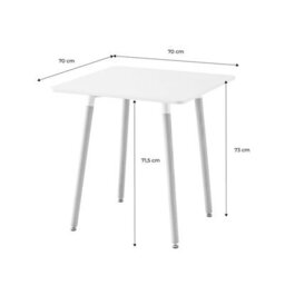 Sweeek - Scandinavian Square Dining Table Wood 2 Seats Hedvig White 70X70X73 Cm - thumbnail 6