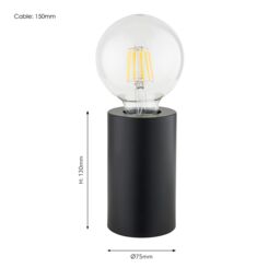 Harbour Studio Reno Cylinder Matt Black Table Lamp Base - thumbnail 7