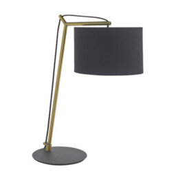Luminosa Lighting Luminosa Ravenna Table Lamp Matt Brass Plate & Black Cotton Fabric - thumbnail 5