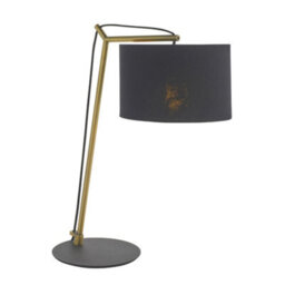 Luminosa Lighting Luminosa Ravenna Table Lamp Matt Brass Plate & Black Cotton Fabric