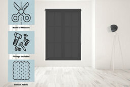 Caecus Blinds Made To Measure Straight Edge Daylight  Roller Blind Black 240Cm - thumbnail 1