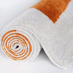 The Rugs Joli Orange And White Geometric Rug Soft Dense Pile Easy To Clean And Pet Friendly For Living Rooms And Bedrooms - thumbnail 7