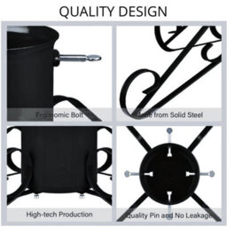 Holly International Traditional Metal Scroll Leg Christmas Tree Stand Black Large For Real Trees Up To 3M - thumbnail 3
