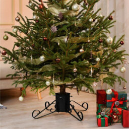 Holly International Traditional Metal Scroll Leg Christmas Tree Stand Black Large For Real Trees Up To 3M - thumbnail 2