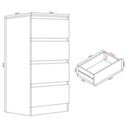 White Gloss Handleless 4 Drawer Chest Scandinavian Bedroom Storage - thumbnail 2