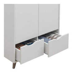 Timber Art Design Pulford 2 Door Double Wardrobe In White  Bedroom Furniture Storage Cupboard - thumbnail 5