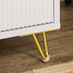 Wyld Haus Tempette White And Gold-Tone 3-Drawer Ribbed Chest, 50W X 40D X 63H Cm - thumbnail 8