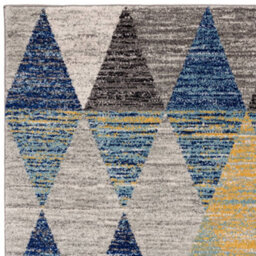 The Rug Edit Grey Blue Modern Muse Harlequin Diamond Geometric Rug - thumbnail 5
