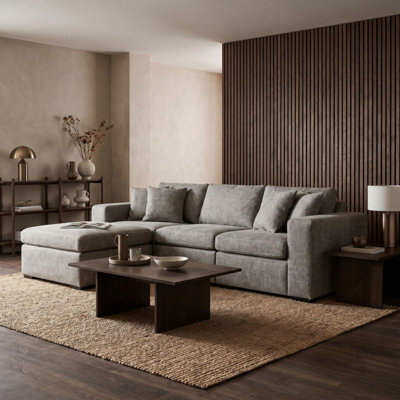 Loft Home Arden Stone Stone Grey Lhf Corner Sofa - image 1