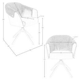 Angel Cerda Swivel Chair In Copper Brown Leatherette And Mottled Brown Fabric - thumbnail 9