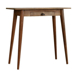 Wyld Haus Grasse Mini Natural Mango Wood Scandi Writing Desk With Drawer - thumbnail 4