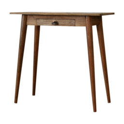 Wyld Haus Grasse Mini Natural Mango Wood Scandi Writing Desk With Drawer - thumbnail 3