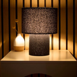 K Living Osaka Beautiful Navy Teddy Velvet Table Lamp - thumbnail 2