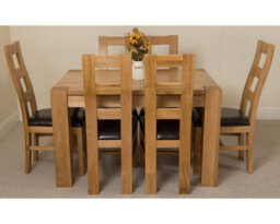 That's Furniture Kuba 125 X 80 Cm Chunky Oak Small Dining Table And 6 Chairs Dining Set With Yale Chairs - thumbnail 2