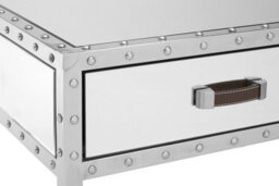 Orsina Stainless-Steel Modern Coffee Table, Coffee Table With Storage, Industrial Style Storage Coffee Table - thumbnail 4
