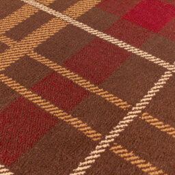 Brown Chequered Modern Tartan Easy To Clean Chequered Rug For Dining Room-200Cm X 290Cm - thumbnail 3