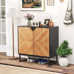 Costway Sideboard Buffet Cabinet 2-Door Accent Cabinet With Storage Shelf-Black - thumbnail 7